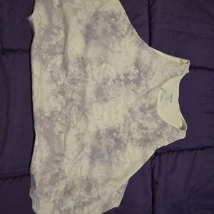 Old Navy Cream and Gray Crop Tank Top